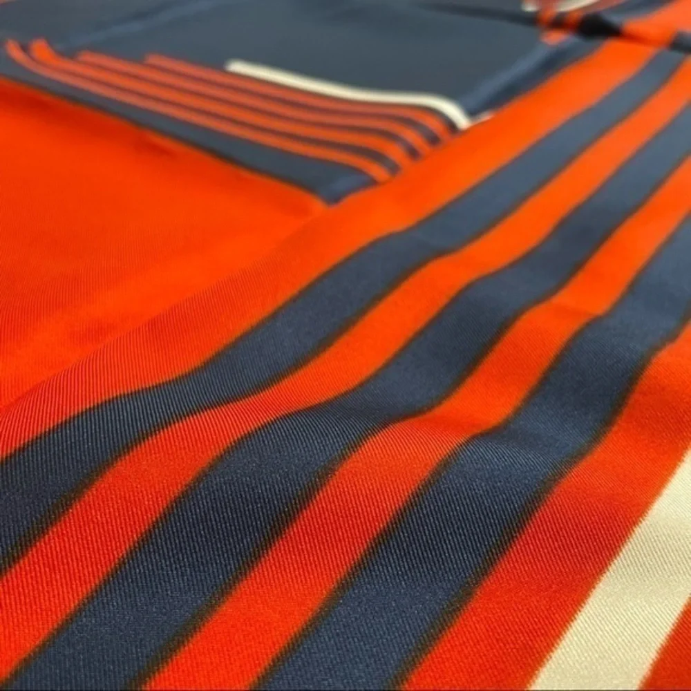 Vintage Ponte Tresa Italian Polyester Hand Rolled Square Scarf